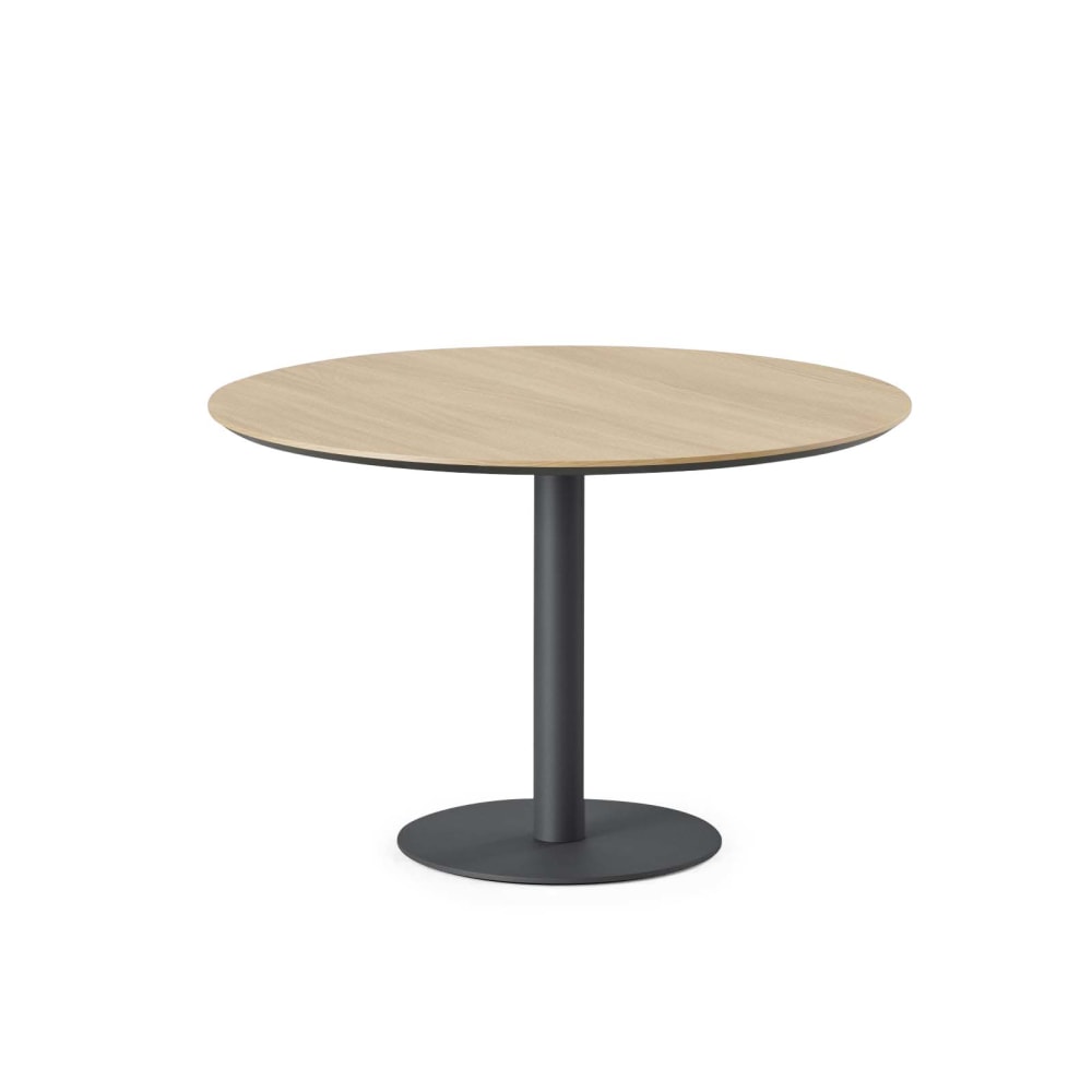 Branch Furniture Round Meeting Table, 30inH x 48inW x 48inD, Woodgrain Top/Charcoal Base MPN:12-02-48-12