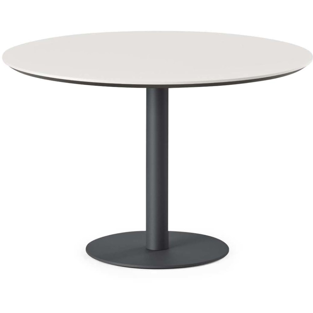 Branch Furniture Round Meeting Table, 30inH x 48inW x 48inD, White Top/Charcoal Base MPN:12-02-48-22