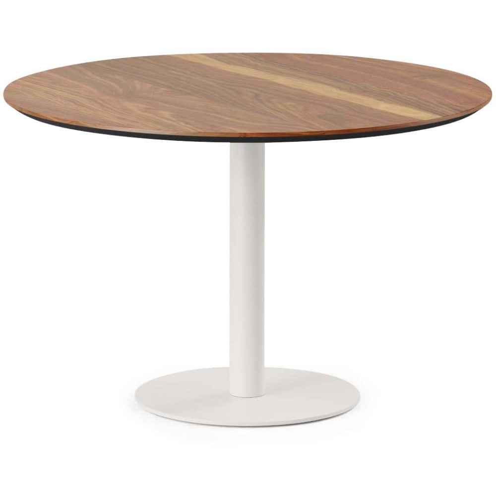 Branch Furniture Round Meeting Table, 30inH x 48inW x 48inD, Walnut Top/White Base MPN:12-02-48-30