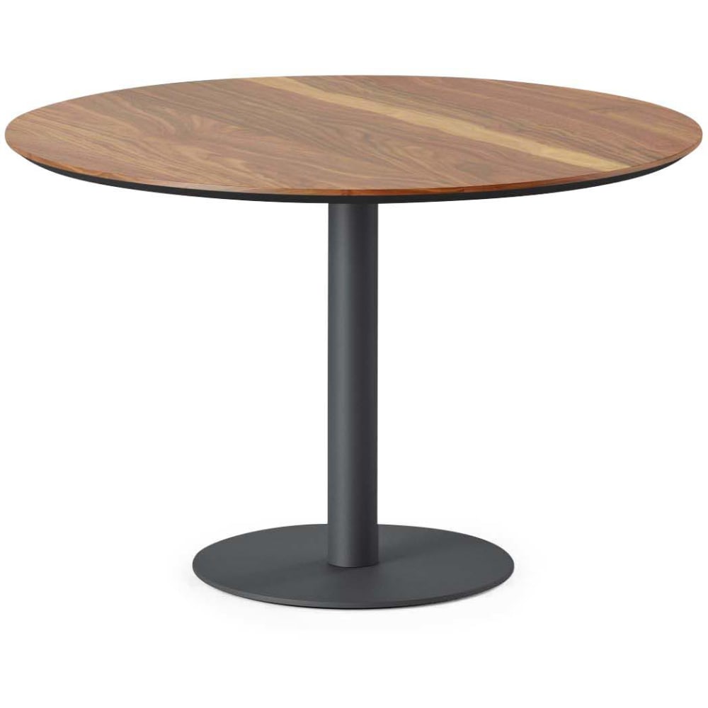 Branch Furniture Round Meeting Table, 30inH x 48inW x 48inD, Walnut Top/Charcoal Base MPN:12-02-48-32