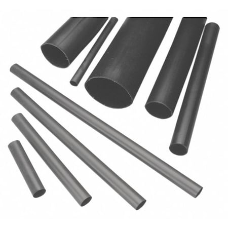 Heat Shrink Tube, Heavy Wall, 3:1 I.D. Shrink Ratio, Black, 4 in MPN:HSB34H48PF5