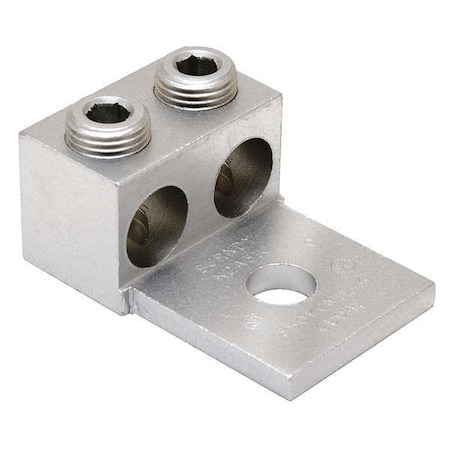 Mechanical Lug, 1/0 AWG Max, 2 Conductor, 1 Hole, 1/4 in Stud, Aluminum MPN:K2A25U