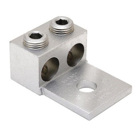 Mechanical Lug, 2/0 AWG Max, 2 Conductor, 1 Hole, 1/4 in Stud, Aluminum MPN:K2A26U
