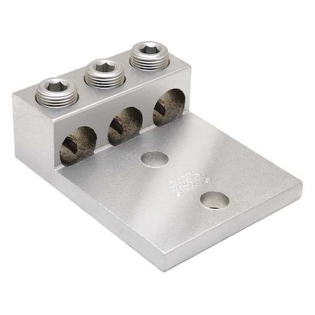 Mechanical Lug, 3 Conductor, 2 Hole, 3/8 in Stud, Aluminum MPN:K3A25U2