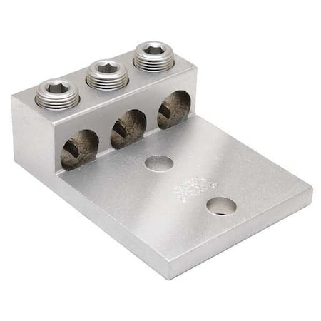 Mechanical Lug, 2/0 AWG Max, 3 Conductor, 2 Hole, 1/2 in Stud, Aluminum MPN:K3A26U2N