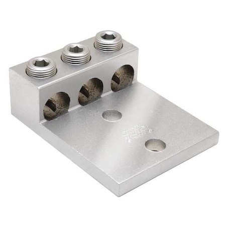 Mechanical Lug, 600 kcmil Max, 3 Conductor, 2 Hole, 1/2 in Stud, Aluminum MPN:K3A36U2N