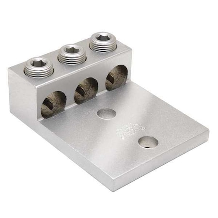Mechanical Lug, 250 kcmil Max, 4 Conductor, 4 Hole, 1/2 in Stud, Aluminum MPN:K4A29U4N
