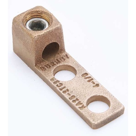 Mechanical Lug, 1/0 AWG Max, 1 Conductor, 2 Hole, 3/8 in Stud, Copper MPN:KA252TC38