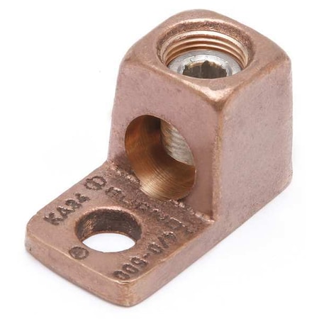 Mechanical Lug, 4/0 AWG Max, 1 Conductor, 1 Hole, 3/8 in Stud, Copper MPN:KA28
