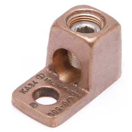 Mechanical Lug, 500 kcmil Max, 1 Conductor, 1 Hole, 1/2 in Stud, Copper MPN:KA34