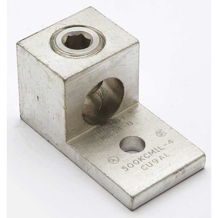 Mechanical Lug, 500 kcmil Max, 1 Conductor, 1 Hole, 3/8 in Stud, Aluminum MPN:KA34U