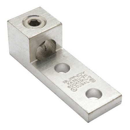 Mechanical Lug, 600 kcmil Max, 1 Conductor, 2 Hole, 1/2 in Stud, Aluminum MPN:KA36U2N