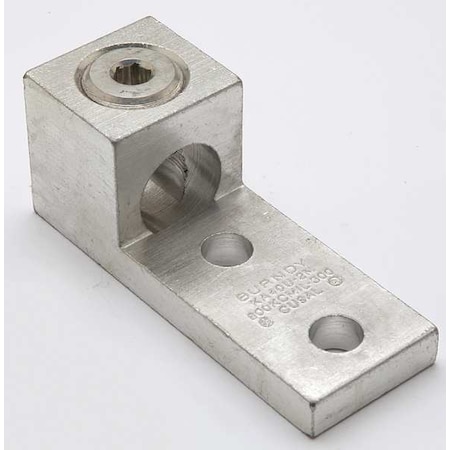 Mechanical Lug, 1000 kcmil Max, 1 Conductor, 2 Hole, 1/2 in Stud, Aluminum MPN:KA44U2N