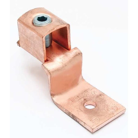Mechanical Lug, 10 AWG Max, 1 Conductor, 1 Hole, #6 Stud, Copper MPN:KLU25