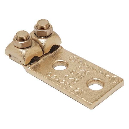 Mechanical Lug, 2/0 AWG Max, 2 Conductor, 2 Hole, 1/2 in Stud, Copper MPN:Q2A262N