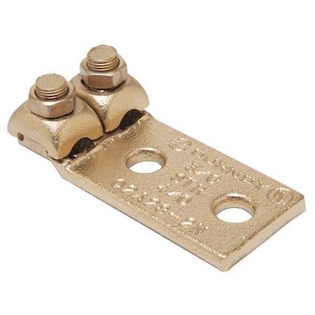 Mechanical Lug, 4/0 AWG Max, 2 Conductor, 2 Hole, 1/2 in Stud, Copper MPN:Q2A282N