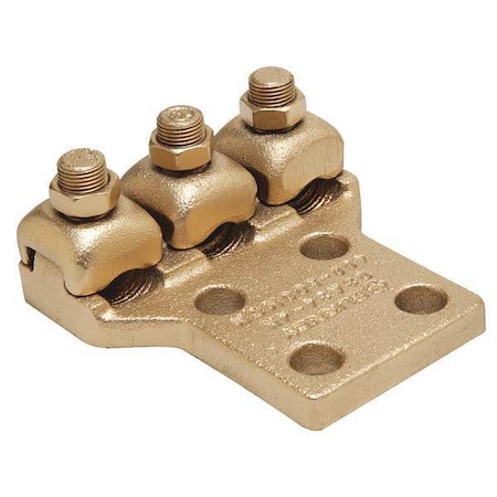 Mechanical Lug, 500 kcmil Max, 3 Conductor, 4 Hole, 1/2 in Stud, Copper MPN:Q3A344N