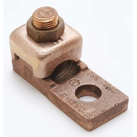 Mechanical Lug, 1 AWG Max, 1 Conductor, 1 Hole, 1/4 in Stud, Copper MPN:QA1CB
