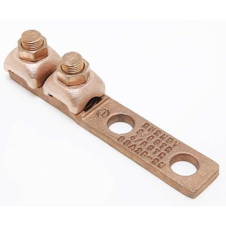Mechanical Lug, 4/0 AWG Max, 1 Conductor, 2 Hole, 1/2 in Stud, Copper MPN:QQA282N