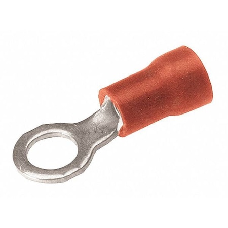Ring Terminal, #8 Stud Size, 16 AWG, 600 V, Vinyl Insulated, Red, Crimp Termination Only MPN:TP168