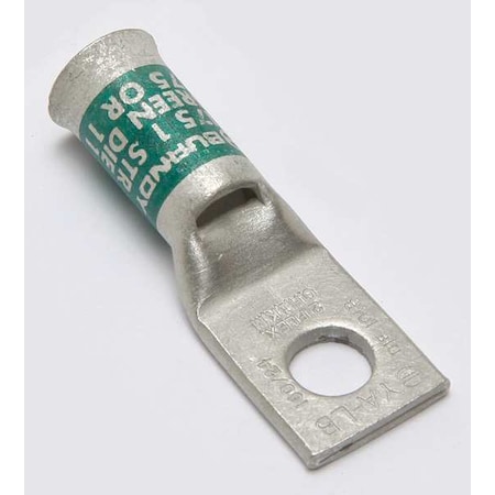 One-Hole Compression Lug, 1 AWG Max, 5/16 in Stud, Short Barrel, Copper, Green MPN:YA1CLB