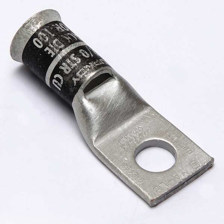 One-Hole Compression Lug, 1/0 AWG, 2/0 AWG Max, 3/8 in Stud, Short Barrel, Copper, Black MPN:YA26LB