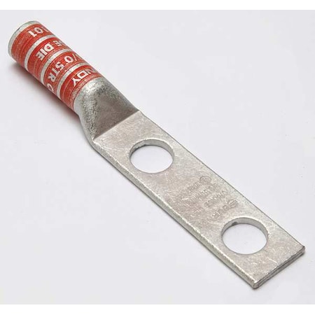 Two-Hole Compression Lug, 3/0 AWG Max, 1/2 in Stud, Long Barrel, Copper, Orange MPN:YA272N