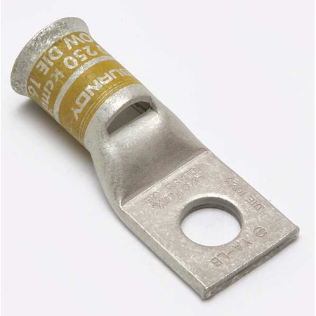 One-Hole Compression Lug, 250 kcmil Max, 1/2 in Stud, Short Barrel, Copper, Yellow MPN:YA29LB
