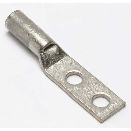 Two-Hole Compression Lug, 3 AWG Max, 1/4 in Stud, Short Barrel, Copper, White MPN:YA3CL2TC14