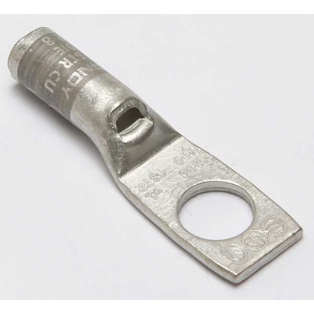 One-Hole Compression Lug, 4 AWG Max, 3/8 in Stud, Standard Barrel, Copper, Gray MPN:YA4CL4BOX