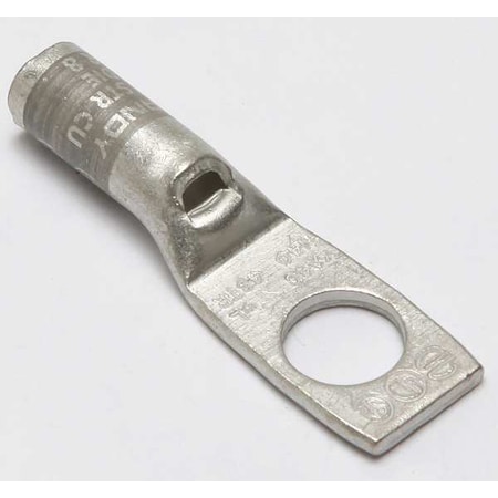 One-Hole Compression Lug, 4 AWG Max, 1/4 in Stud, Standard Barrel, Copper, Gray MPN:YA4CLBOX