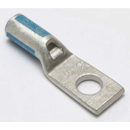 One-Hole Compression Lug, 6 AWG Max, 5/16 in Stud, Standard Barrel, Copper, Blue MPN:YA6CL3BOX