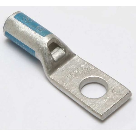 One-Hole Compression Lug, 6 AWG Max, 3/8 in Stud, Standard Barrel, Copper, Blue MPN:YA6CL4BOX
