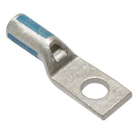 One-Hole Compression Lug, 6 AWG Max, 1/4 in Stud, Standard Barrel, Copper, Blue MPN:YA6CLBOX