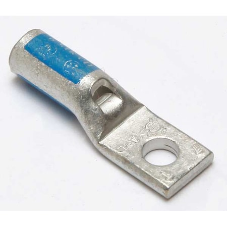 One-Hole Compression Lug, 6 AWG Max, #6 Stud, Standard Barrel, Copper, Blue MPN:YA6CLNT6