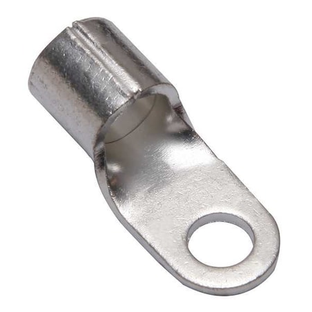 One-Hole Compression Lug, 4 AWG Max, 1/4 in Stud, Long Barrel, Copper, None, 5 PK MPN:YAD4CM6E14