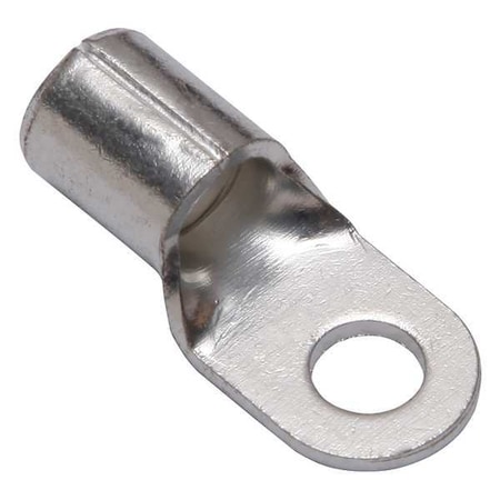 One-Hole Compression Lug, 6 AWG Max, #10 Stud, Long Barrel, Copper, None, 10 PK MPN:YAD6CM5E10
