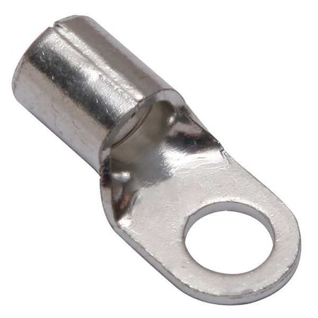One-Hole Compression Lug, 6 AWG Max, 1/4 in Stud, Long Barrel, Copper, None, 10 PK MPN:YAD6CM6E14