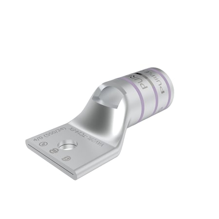 One-Hole Compression Lug, 4/0 AWG Max, Standard Barrel, Copper, Purple MPN:YAV28LTC14FX