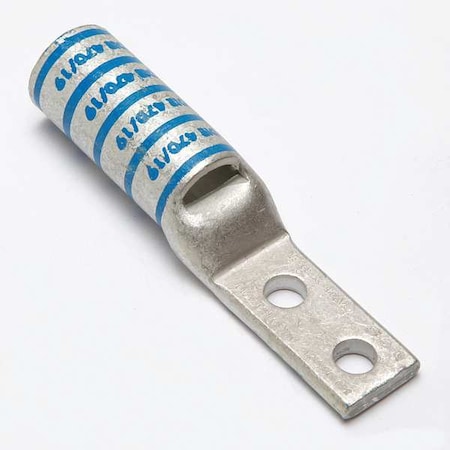 Two-Hole Compression Lug, 350 kcmil Max, 3/8 in Stud, Long Barrel, Copper, Blue MPN:YAZ342NT38FX