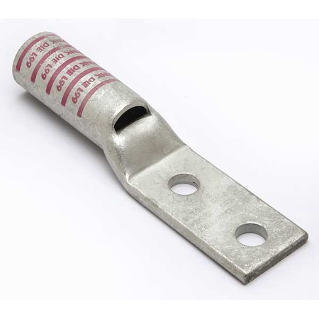 Two-Hole Compression Lug, 500 kcmil Max, 1/2 in Stud, Long Barrel, Copper, Pink MPN:YAZ382NNTFX