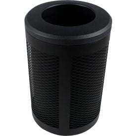Busch Systems Outdoor Perforated Steel Trash Can With Liner 45 Gallon Black 101490