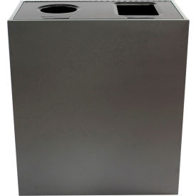 Busch Systems Aristata Double Recycling & Trash Can Cans & Bottles/Waste 30 Gallon Slate 100827