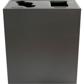 Busch Systems Aristata Double Recycling & Trash Can 30 Gallon Slate 100828