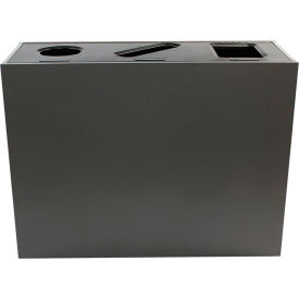Busch Systems Aristata Triple Recycling & Trash Can Cans & Bottles/Paper/Waste 45 Gallon Slate 100834