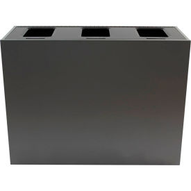 Busch Systems Aristata Triple Recycling & Trash Can Mixed Recyclables/Compost/Waste 45 Gal Slate 100835