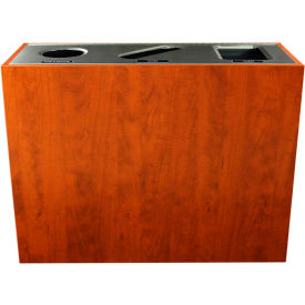Busch Systems Aristata Triple Recycling & Trash Can Cans & Bottles/Paper/Waste 45 Gallon Wooden 100836