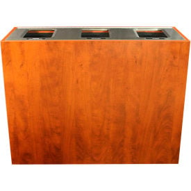 Busch Systems Aristata Triple Recycling & Trash Can Mixed Recyclables/Compost/Waste 45 Gal Wooden 100837