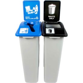 Busch Systems Waste Watcher Double - Waste & Mixed Recyclables 46 Gallon Gray - 100964 100964******