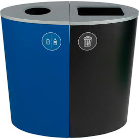 Busch Systems Spectrum Double Ellipse - Cans & Bottles/Waste 44 Gallon - Blue/Black - 101165 101165